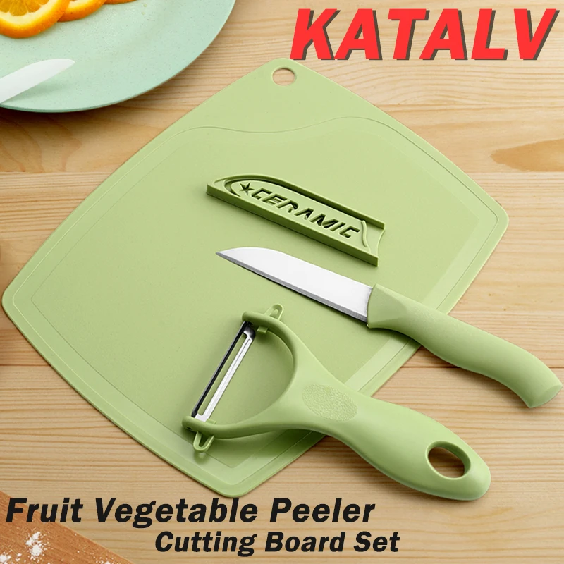 Fruit Vegetable Peeler Ceramic Knife Cutting Board Set Handheld Planer Stainless Steel Blade Potato Slicer Kitchen Accessories