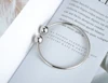 Stainless Steel Double Ball Open Cuff Bangles For Women Trendy Rose Gold Plated Party Jewelry B18027 5