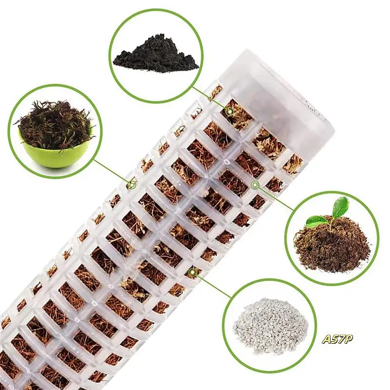 12Pcs Plastic Moss Pole 15 Inch Transparent Moss Mesh Pole Small Moss Pole Stake For Plants Monstera Potted Plants
