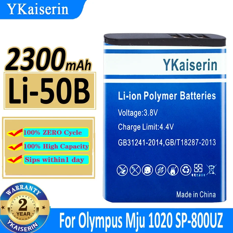 2300Mah Ykaiserin Batteria Li-50B Per Olympus Mju 1020 Sp-800Uz Stylus 1010 U 1010 Ricoh Cx3 Cx4 D-Li92 Bateria