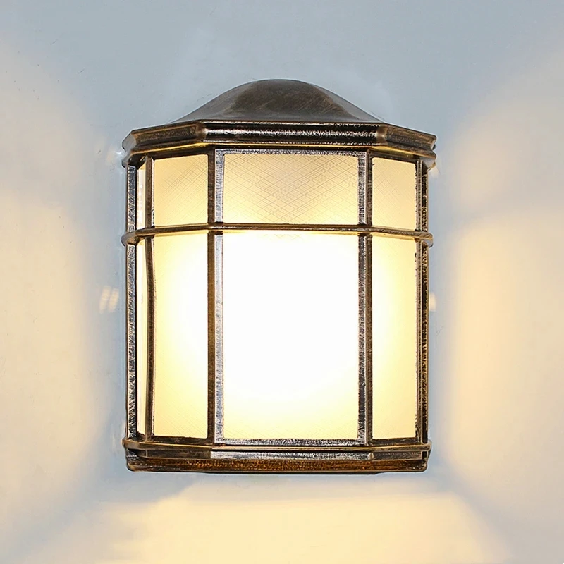 Lampada Da Parete A Led Per Esterni Vintage E27 Applique Da Parete Per Esterni A Mezza Lanterna Da Giardino In Alluminio Pressofuso Impermeabile