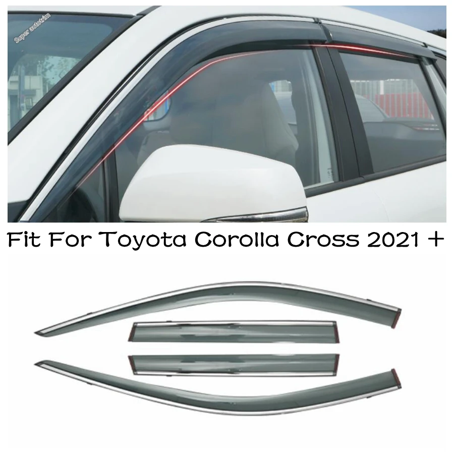 

Car Exterior Refit Garnish Accessories For Toyota Corolla Cross 2021 - 2023 Side Window Rain Eyebrow Sun Guard Cover Rainshield