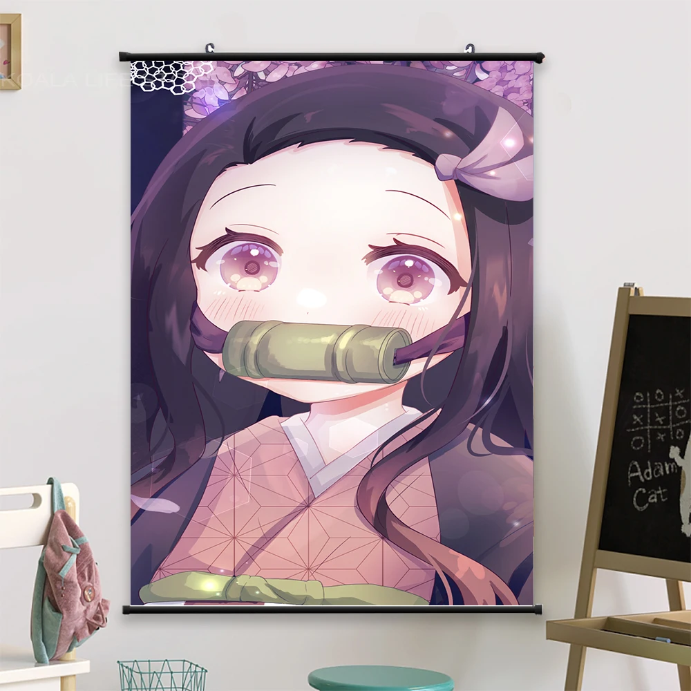 

Demon Slayer Anime Scroll Manga HD Print Mura Decorative Paintings Prints Canvas Wall Decor For Living Room High Quality Canvas