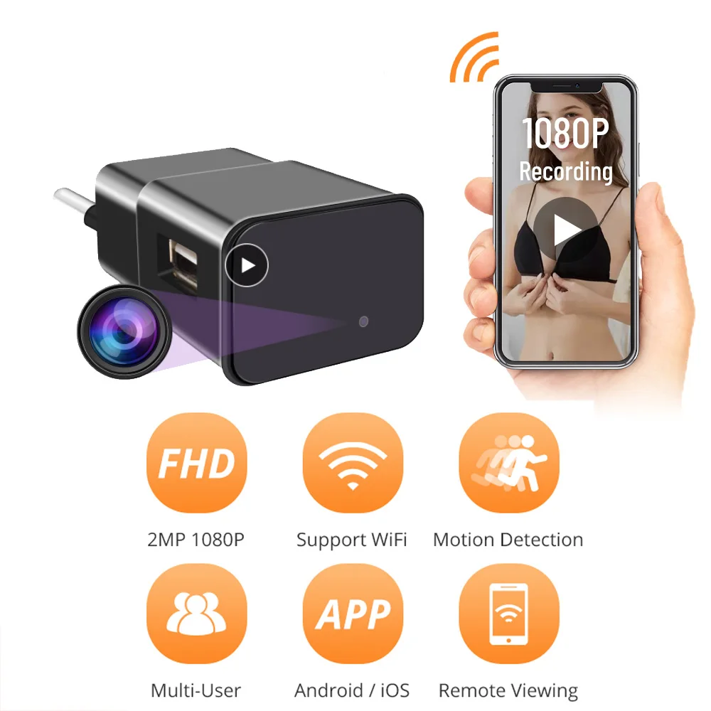 Surveillance Wifi Mini Cameras HD 1080P Wireless Video Recorder US/EU Plug Charger Secret Security Protection Monitor Hidden