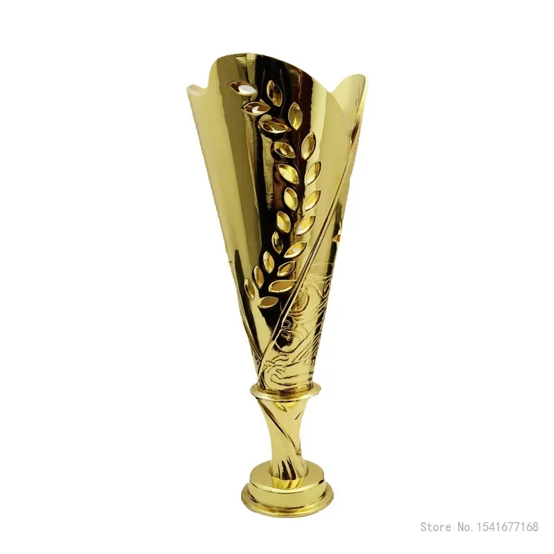 Customized Gold Plated Trophy, Cup Award Trophies, Free Customized Champion Ceremony Competition Craft Souvenir Team Sports, 1Pc