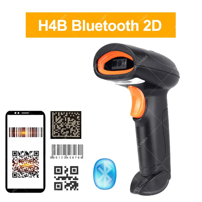 thumbnail image 1 of Lector de código de barras Holyhah H4 con cable, H4W inalámbrico, 2D y H4B Bluetooth 2D, 1 of 4