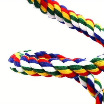 1pc Parrot Bird Toy Hanging Braided Rope Pet Stand Training Accessories,Bird Cage Accessories Swing Toy - Image 6