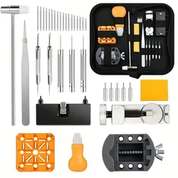 Comprehensive 72 - Piece Watch Repair Kit with Battery Tool and Band Adjustment Accessories (72pcs)