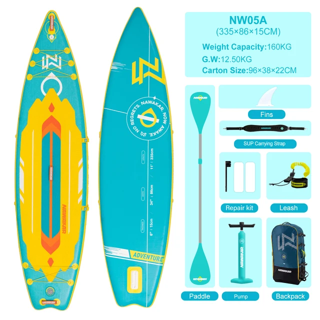 Adventure 11'34"6" Standing Paddle Board SUP - Speed Storage and Durability for Your Outdoor Escapes Fishing Surfing Sea Paddle