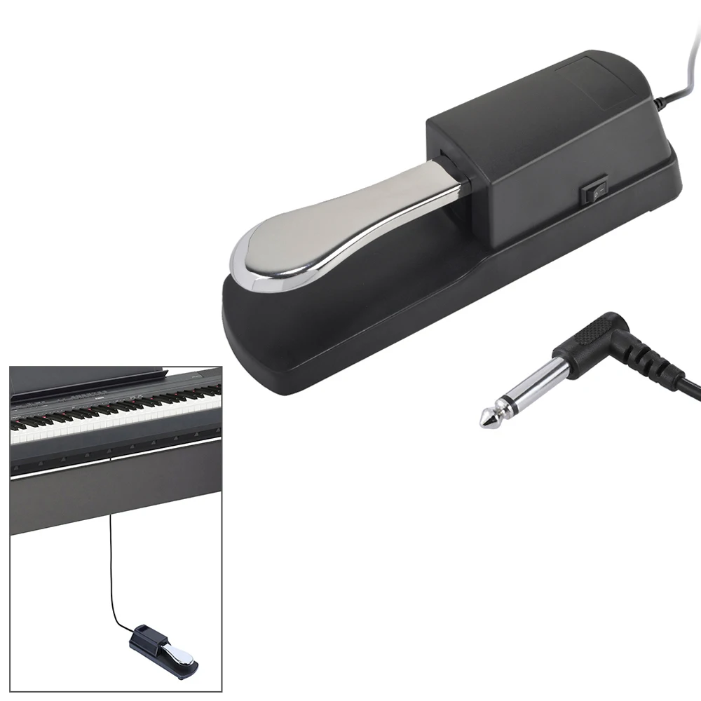 Ammoon Piano Sustain Pedal Damper Pedal for Roland Electric Piano Keyboard Electronic Keyboard Instrument Organ Instrument Accessories Pedal