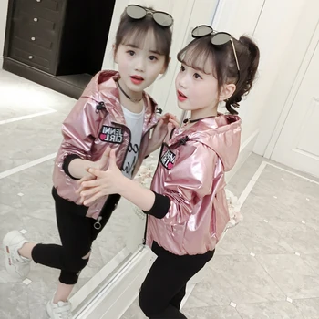 여아용 반짝이는 봄버 재킷, 봄 가을 야구 재킷, 밝은 겉옷 상의, 윈드브레이커 코트, 패션 신상