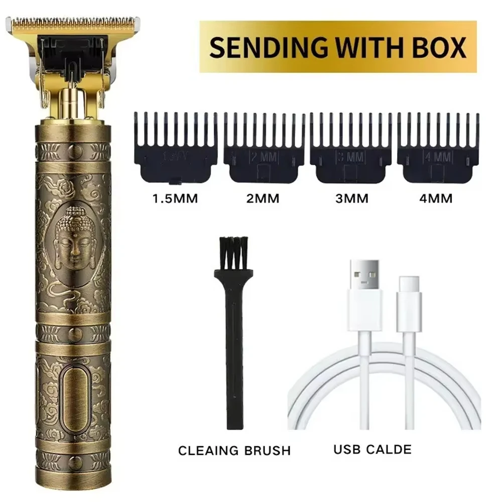Buddha T9 Gold Electric Hair Cutting Machine Rechargeable Hair Man Shaver Trimmer For Men Barber Professional Beard Trimmer hair clipper hair trimmer