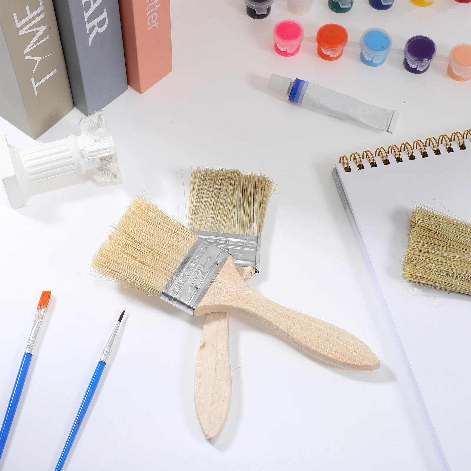 10Pcs Thickened Wooden Handle Paint Brush House Decoration Butter Mixed Fiber Painting Brush Paint Application Tools paint brushes