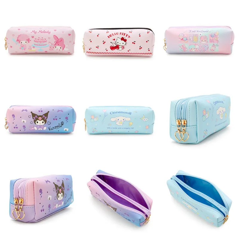 Hello Kitty Kuromi My Melody Little Twin Stars Cinnamoroll Pencil Case  Cosmetic Pouch Pen Bag 2-Side Opening for School Teen Girls Women Inspired  by You.