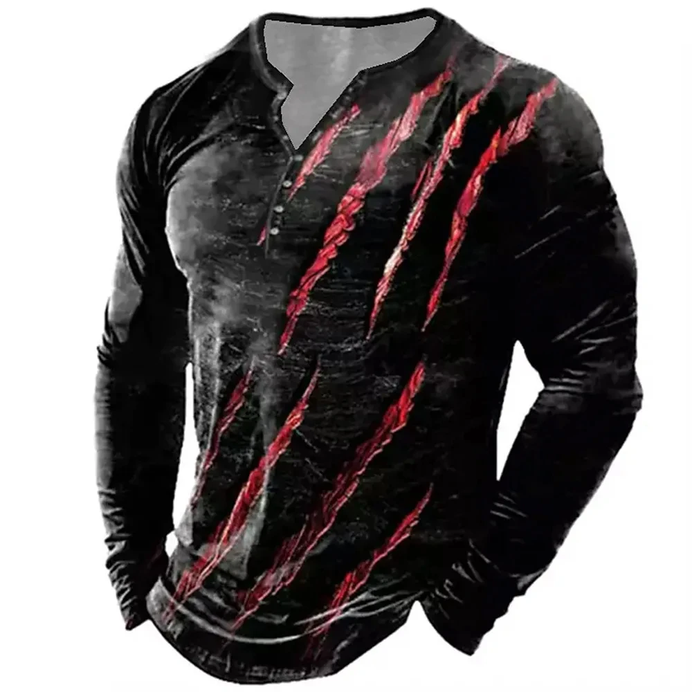 Men's Cotton Long Sleeve Claw Slash Design 2