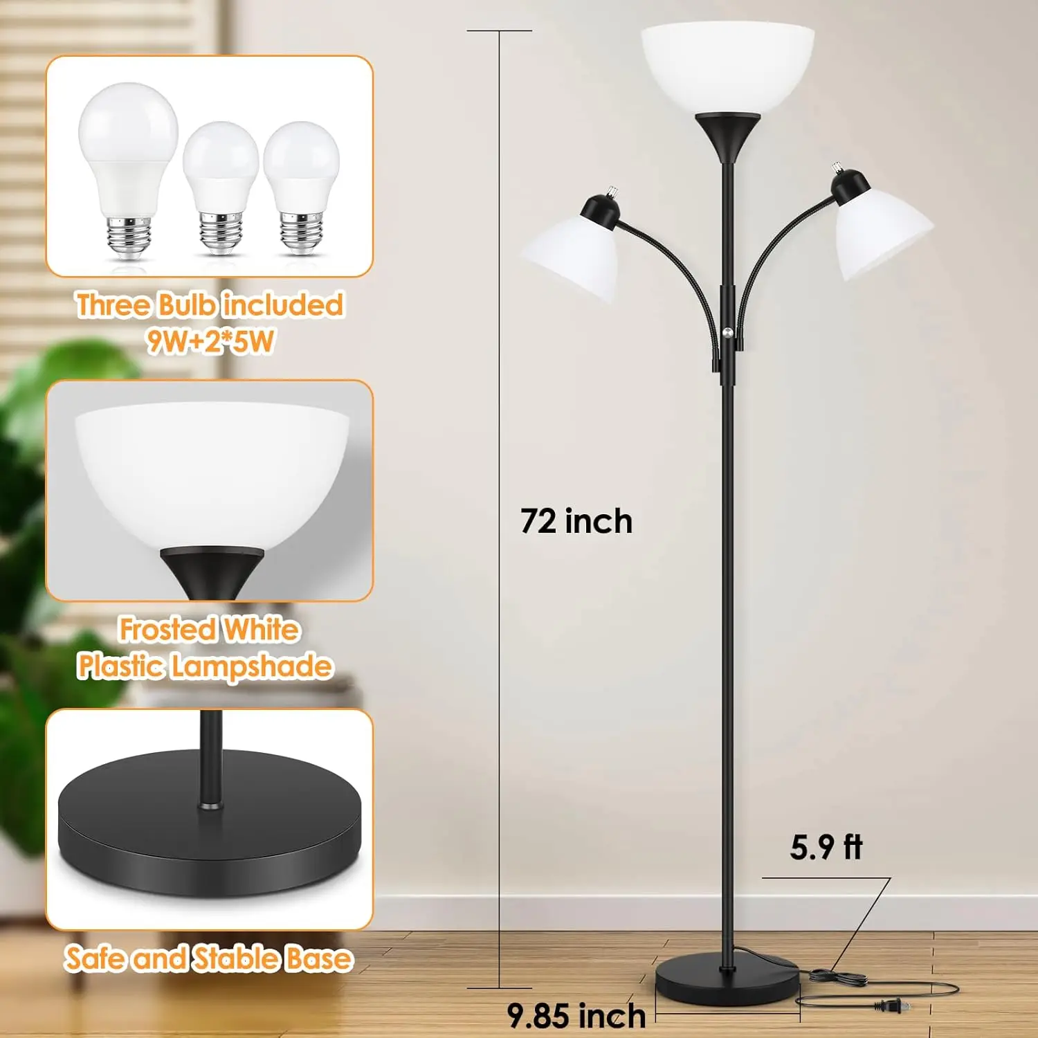 3-Light Floor Lamp 5