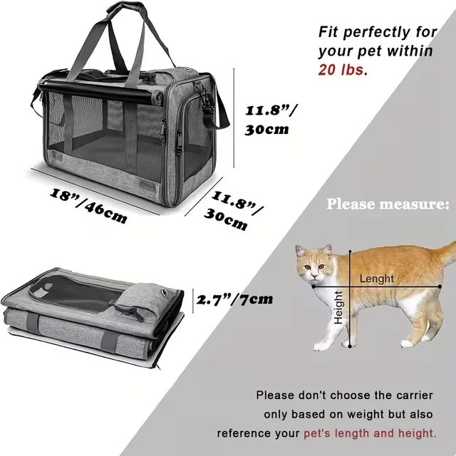 [Airline Approved Pet Carrier] Durable, Breathable Medium Cat And Small Dog Carrier 2
