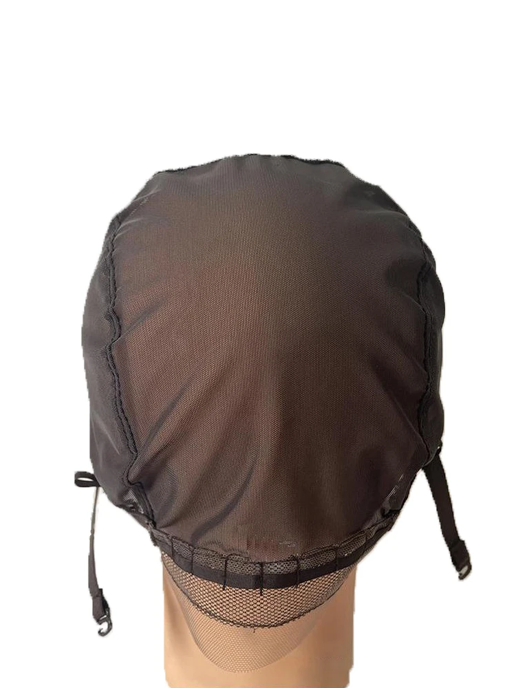 Brown Mechanism Wig Cap For Making Wigs With Adjustable Strap On The Back Weaving Cap Machine Made And Good Quality Material 2