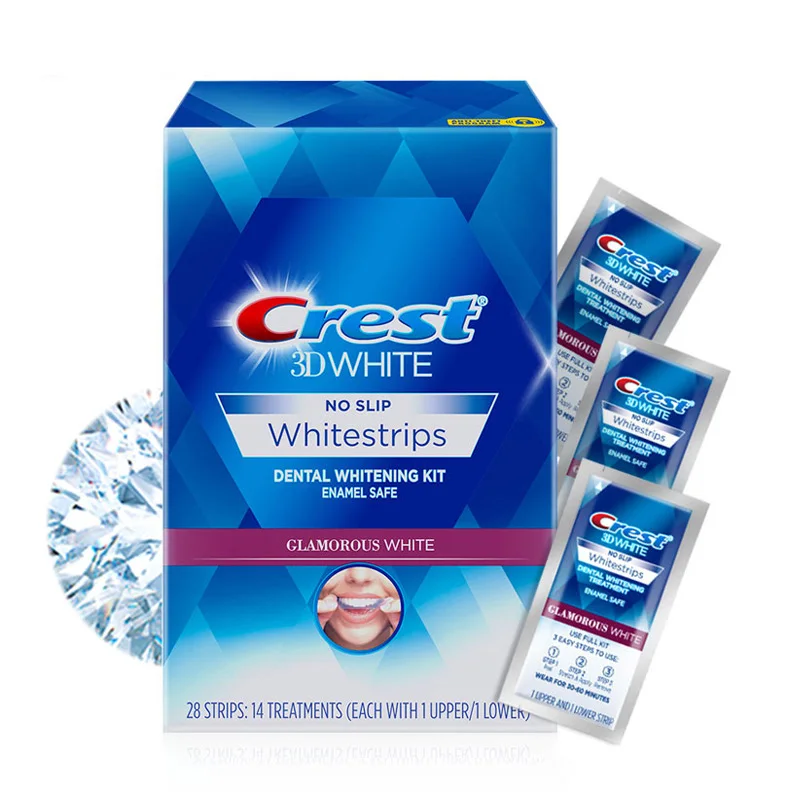 Crest 3D Glamorous Tooth Whitestrips Teeth Whitening Kit Good Effects White Teeth Whitening Strips Oral Care 5/7/10/14 Pouch