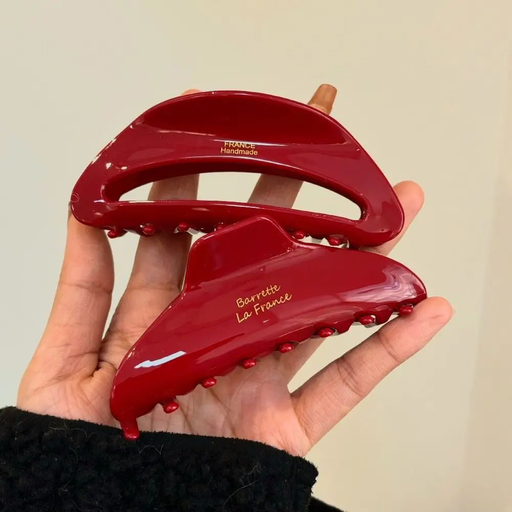 Hairdress Large Size Hair Claw 10.5CM Acetate Hair Clip Red Hair Pin Girls Women