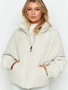 Autumn Winter Women Jacket Warm Thicken Streetwear Oversized Parkas Long Sleeve Zipper Pockets Outerwear Chic Coat New 4