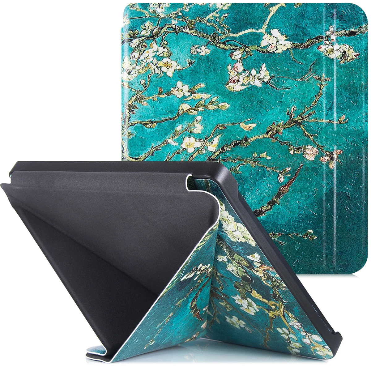 kwmobile Funda compatible con Kobo Libra 2 - Funda para lector electrónico  - Alpaca Champagne/Verde/Azul Claro