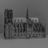 Notre Dame de Paris 3D Metal Puzzle Building Blocks Kits DIY Mecha for Teens Men Hobbies Toys Great Gifts# 1