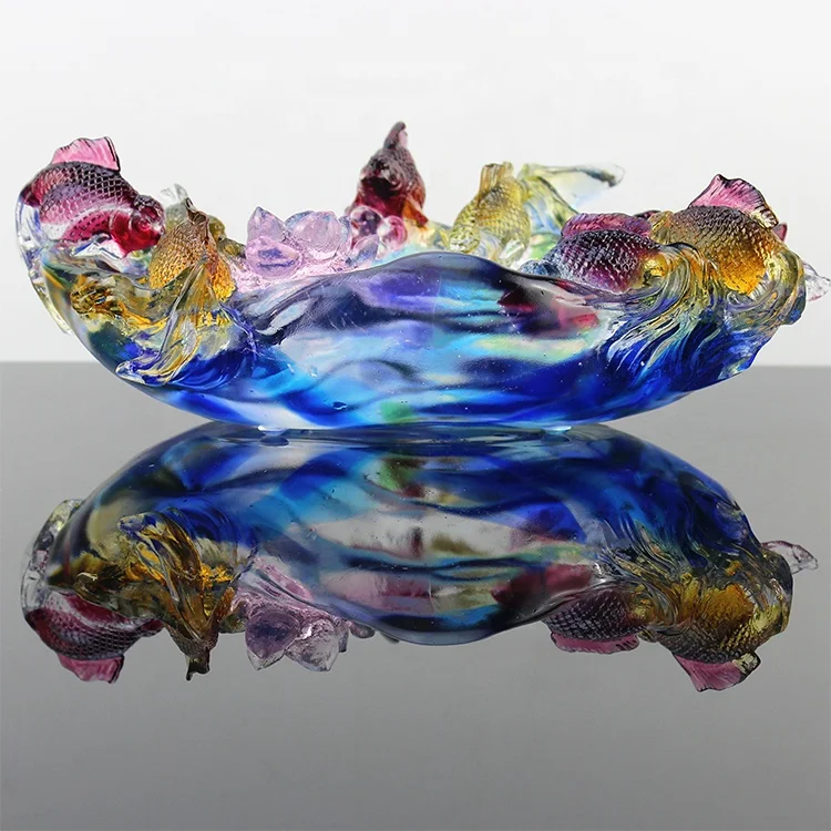 Handgeschnitztes Guangdong-Kunsthandwerk aus farbigem Glas zur Herstellung von Kristallglasskulpturen