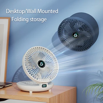 Three-Speed Adjustable Fan Usb Charging Home Dormitory Large Wind Desktop Mini Portable Electric Fan Folding Convenient Storage 1