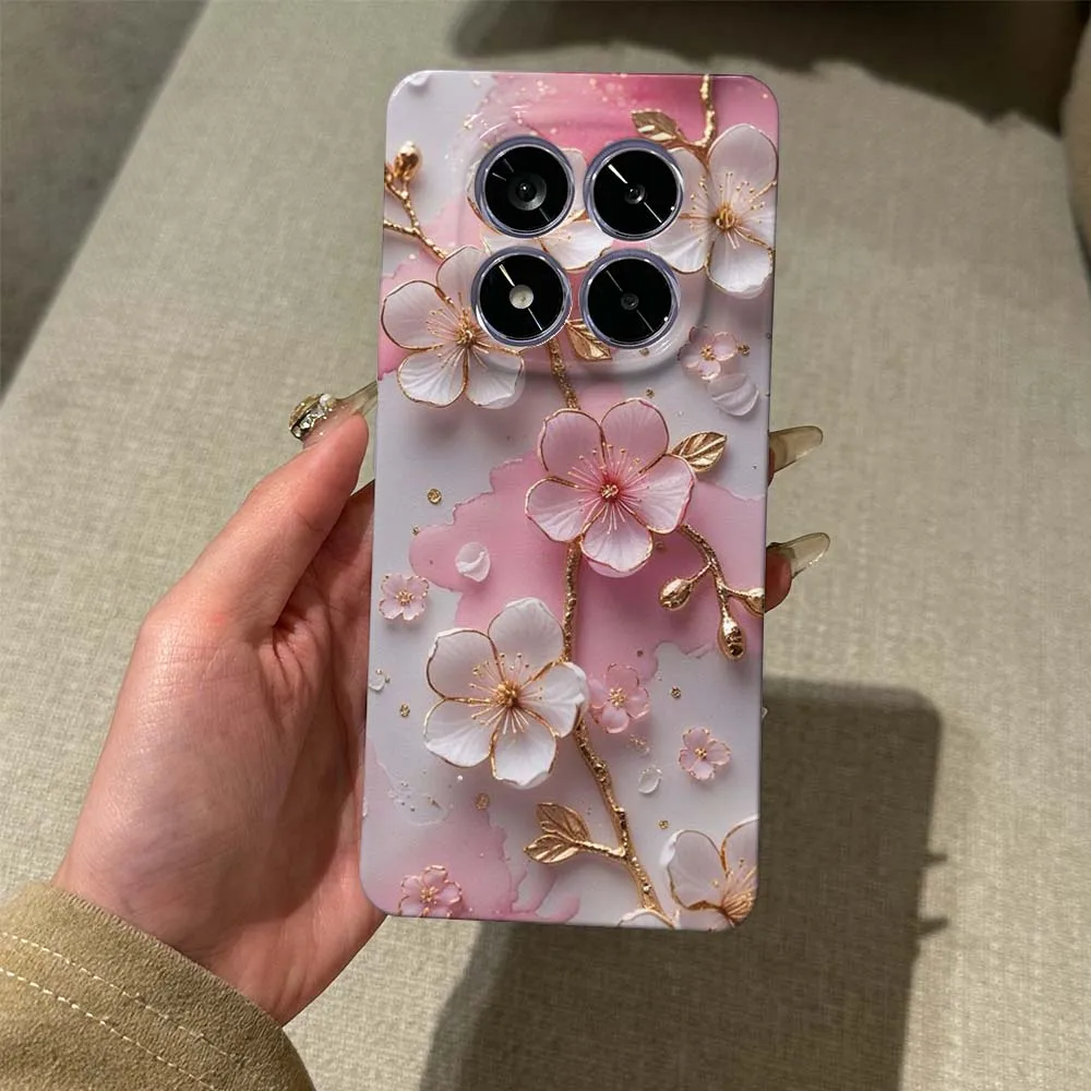 Artistic Pink Cherry Blossom Wave Oil Phone Case Cover