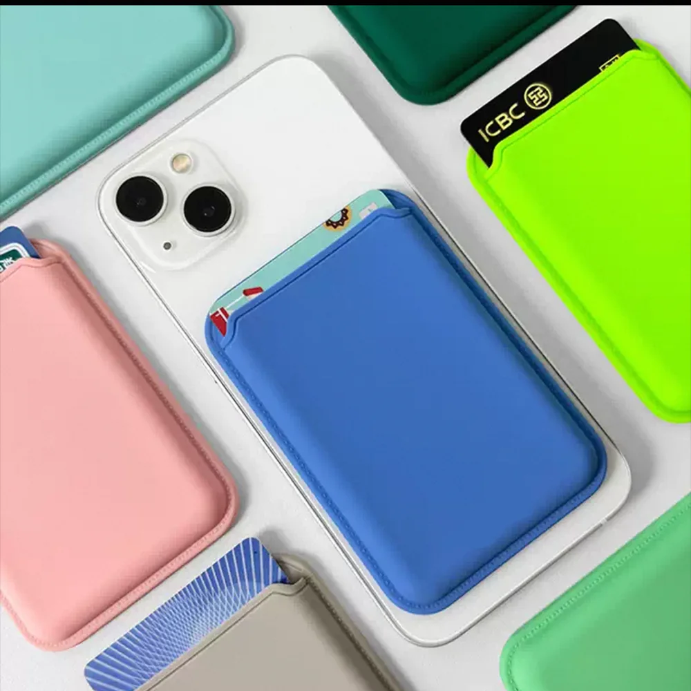 Luxury Silicone Magnetic Wallet Case with Card Holder and Phone Cover Accessory