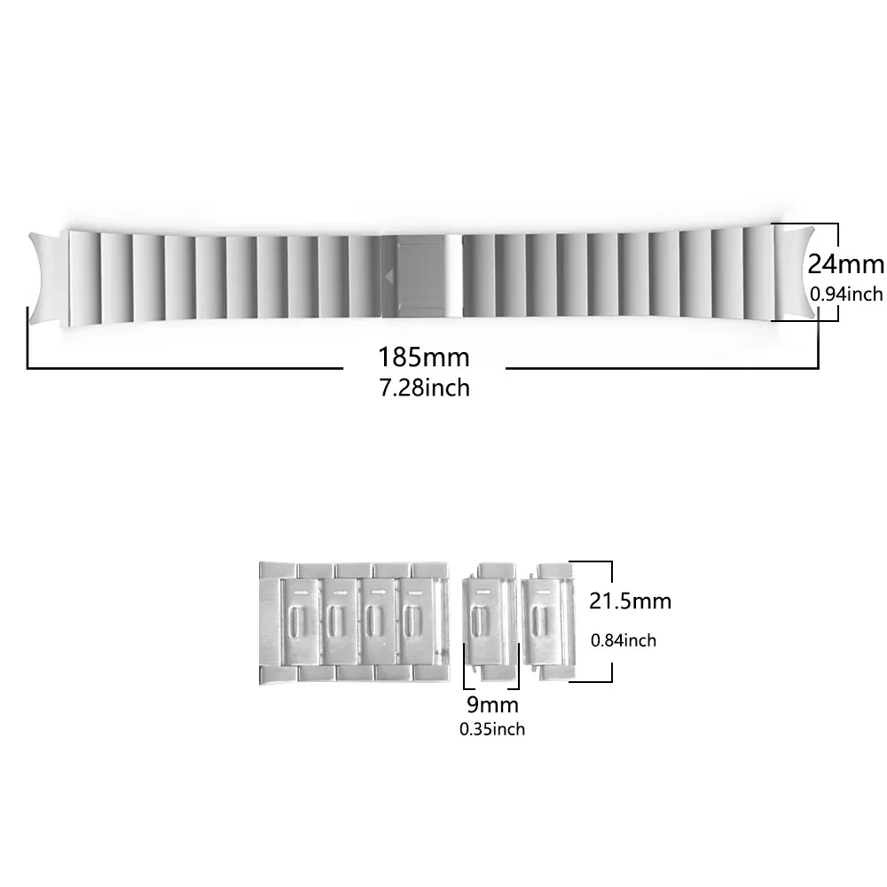 Magnetic Buckle Stainless Steel Watch Strap - No Gaps Design