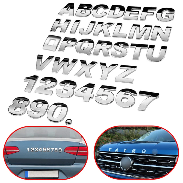 1pcs 3d Silver Chrome Car Decals 25mm Metal Letter And Number Stickers  Waterproof Exterio Alphabet For Motorcycle Accessories - Car Stickers -  AliExpress