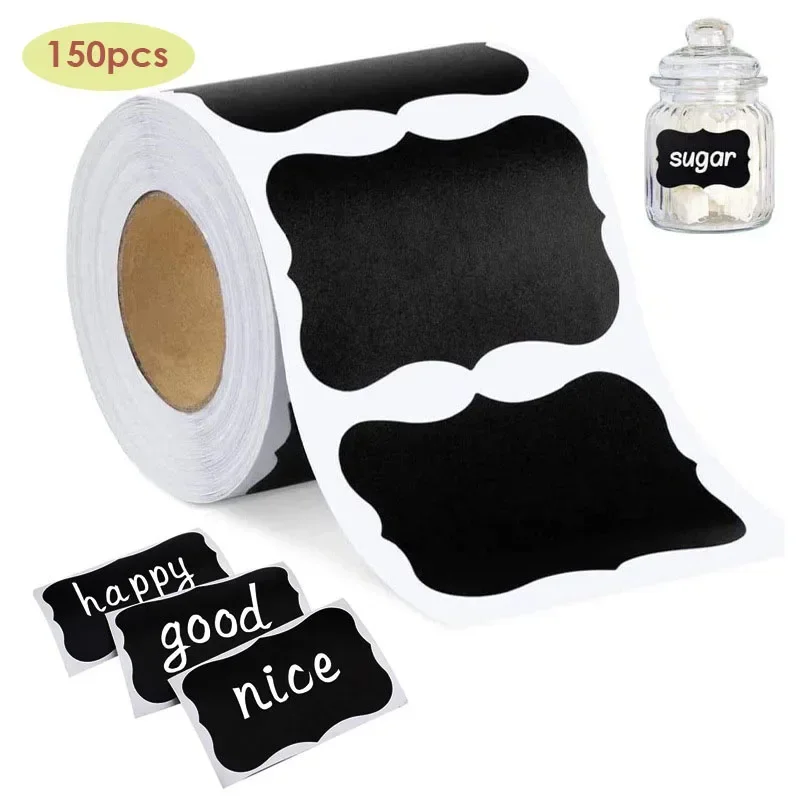 150 black waterproof spice stickers DIY gift box decoration sealing stickers can be cut self-adhesive labels