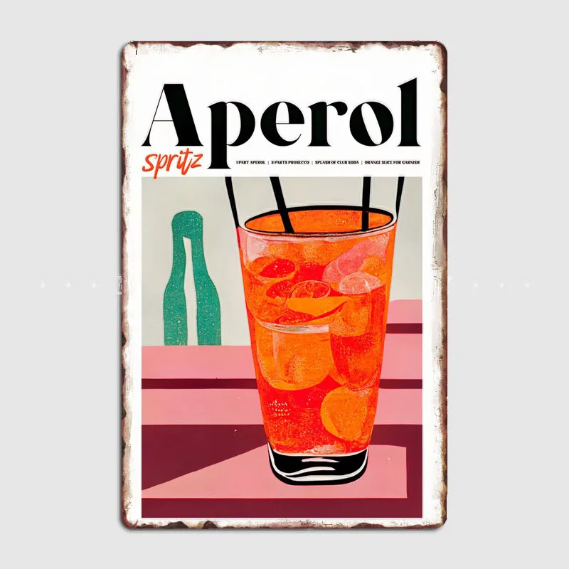 Aperol Spritz Modern Room Beer Metal Poster Elf Bar Living Bbq Room Wall Decor Cinema Living Custom Tin Vintage Home Decor
