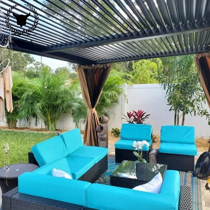 

Customized 2.7m high, electric gazebo aluminum awning for outdoor use