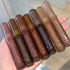 Chocolate Lip Gloss Long Lasting Moisturizes Dark Brown Lip Glaze Transparent Glass Mirror Water Liquid Lipstick Clear Makeup 3