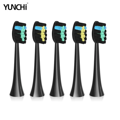 Yunchi-교체용 브러시 헤드, Y7 전동 칫솔용, 부드러운 듀퐁 강모 칫솔 브러시 헤드, 5 개 2
