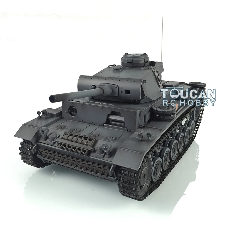 1/16 HENG LONG RC Tank Car Chassis Gray 7.0 Plastic German Panzer III L RTR 3848 360° Turret Outdoor Toys For Boys TH17356-SMT4 5
