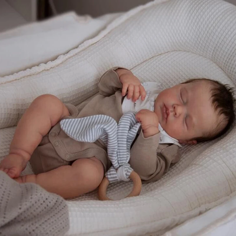 Loulou-Boneca do tamanho do bebê recém-nascido, vinil completo