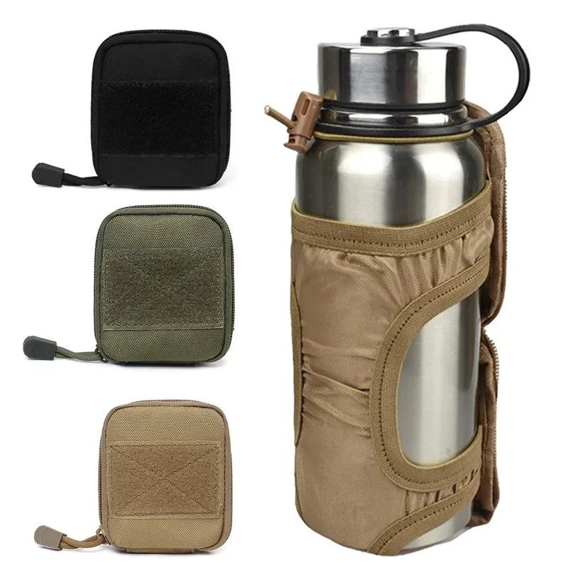 Molle Foldable Water Bottle Holder EDC Tool Pouch Outdoor Sports Camping Hiking Fishing Hunting Accessories Folding Waist Bag