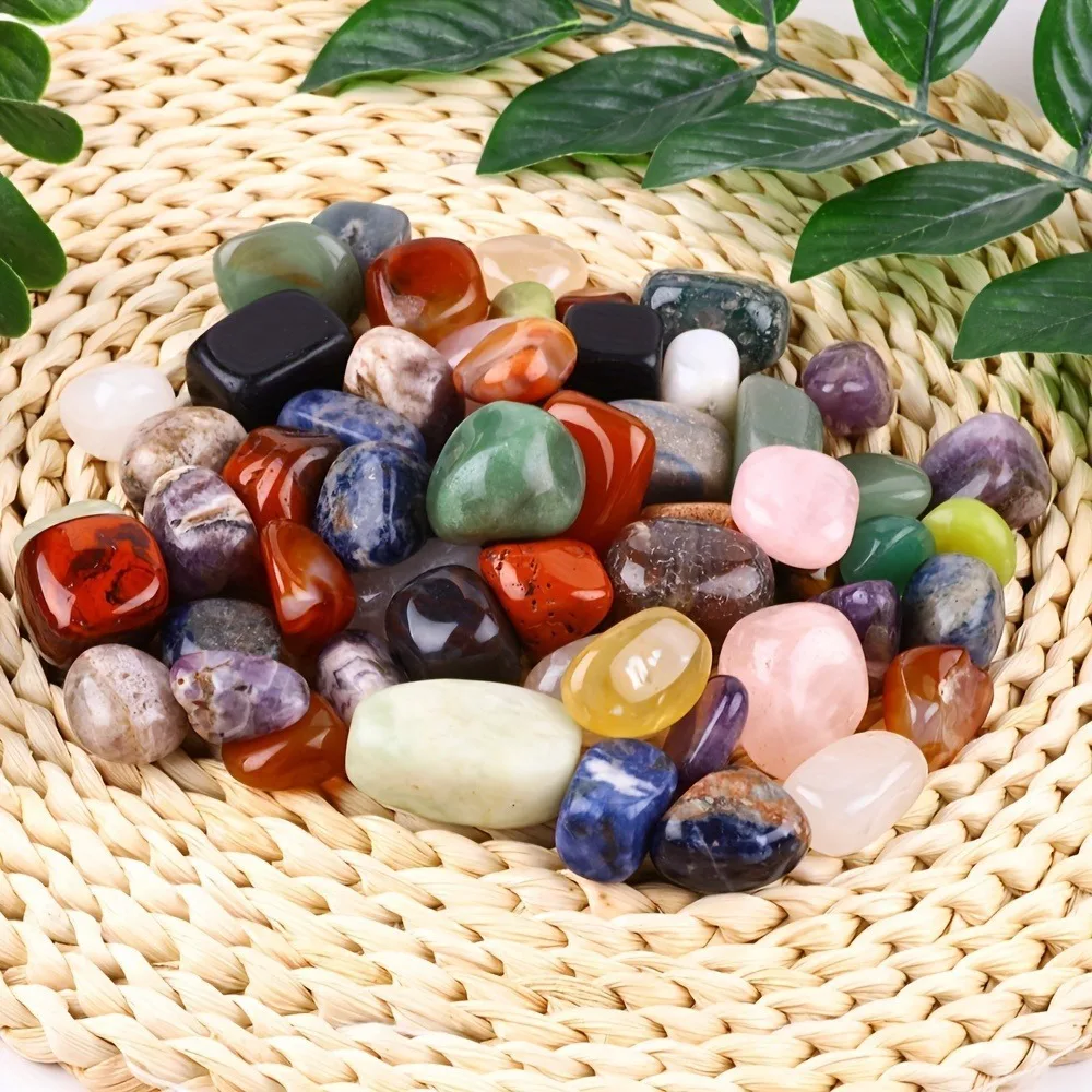 100g/Bag Irregular Natural Tumbled Stones Ornament Home Aquarium Decor Assorted Tumbled Gemstone Art Landscape Craft