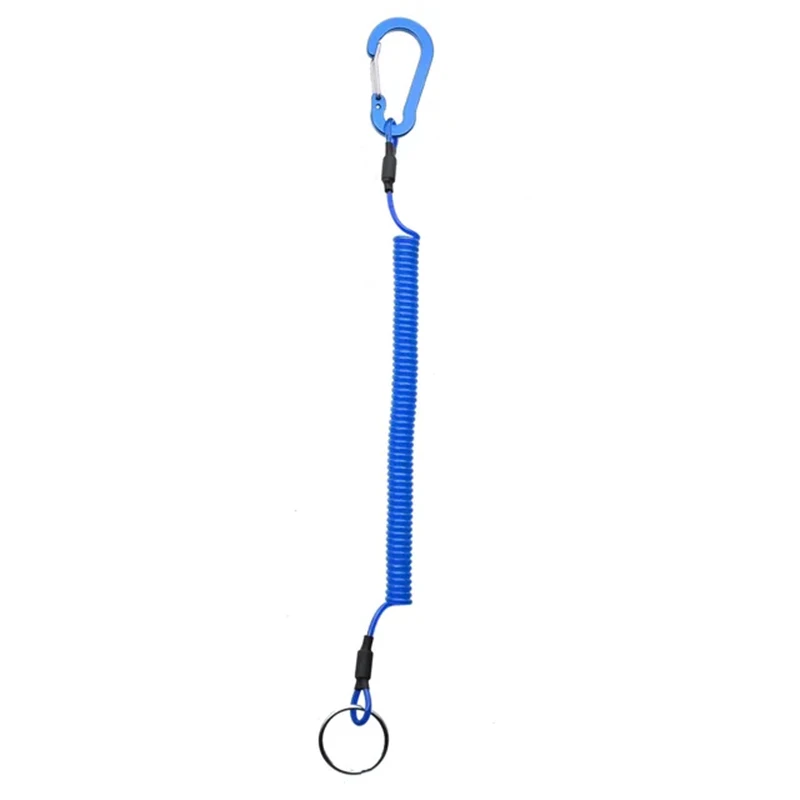 Enhanced Elastic Coil Keychain Lanyard with Lockable Tether and Fashionable Wire Design