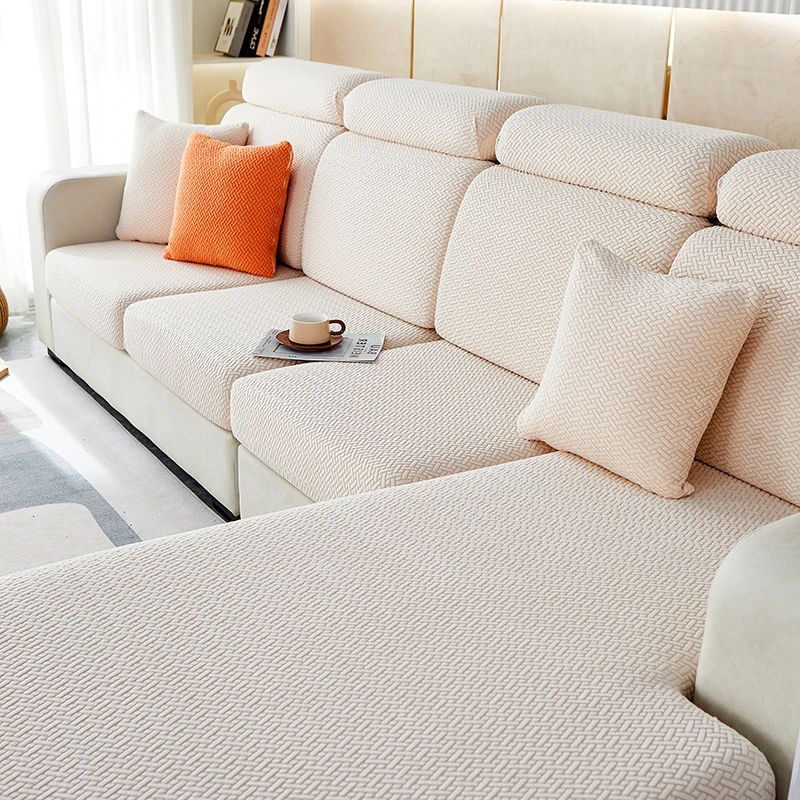 Premium Stretch Jacquard Sofa Seat Cushion Cover - Durable & Stylish Furniture Protector