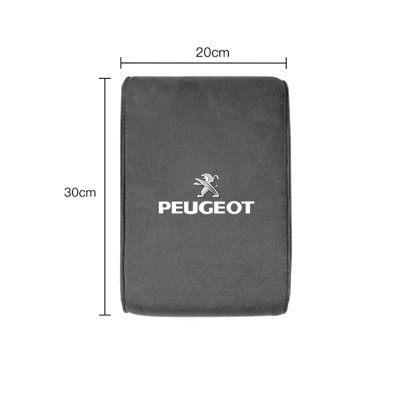 Suede Car Interior Armrest Box Mat Center Console Accessories for Peugeot 206 308 107 307 408 301 5008 207 205 607 4008 106 406