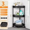 3/4/5 Tier Storage Shelf Rolling Cart Movable Bathroom Corner Triangle Shelfs Bathroom Corner Cabinet Shelf Rolling Storage Cart 6