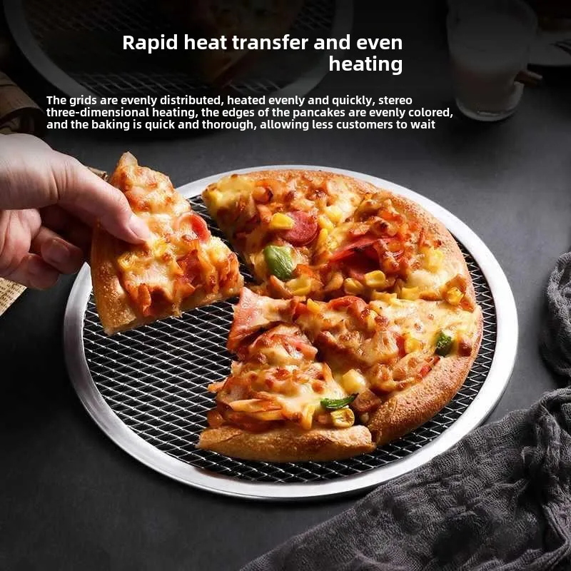 Oven Screen Mesh Baking Mesh Round Thickened Household Baking Tool 8 Pizza Couch Aluminum Commercial Pizza Tray