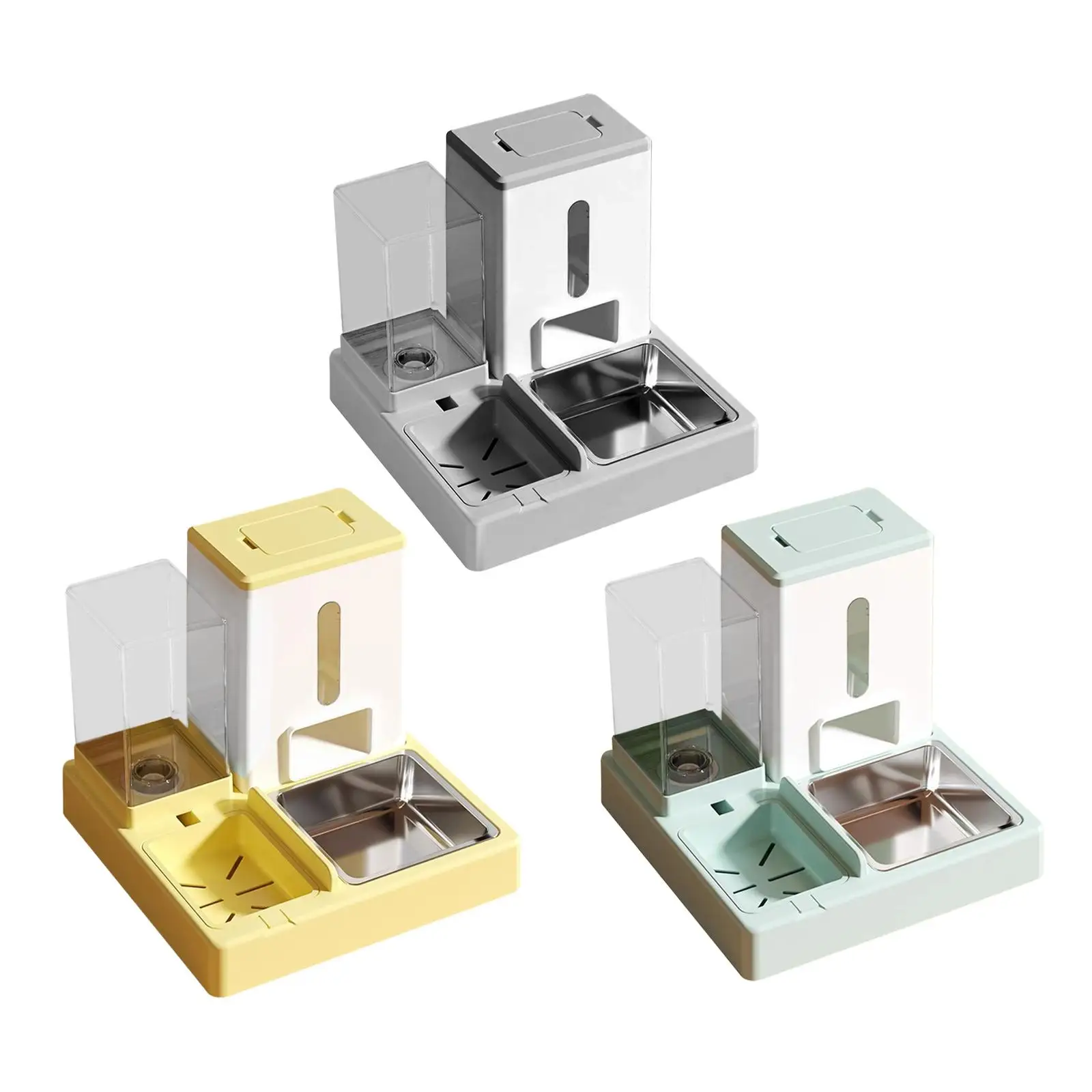 

Набор с дозатором воды для кошек и чашей для еды, съемная миска из нержавеющей стали для питомцев, для кошек, мелких животных, кроликов, средних питомцев