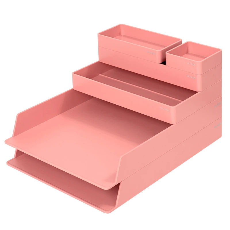 A Set ABS Desktop Office File Storage Box Document Trays Desk Organizer set Office