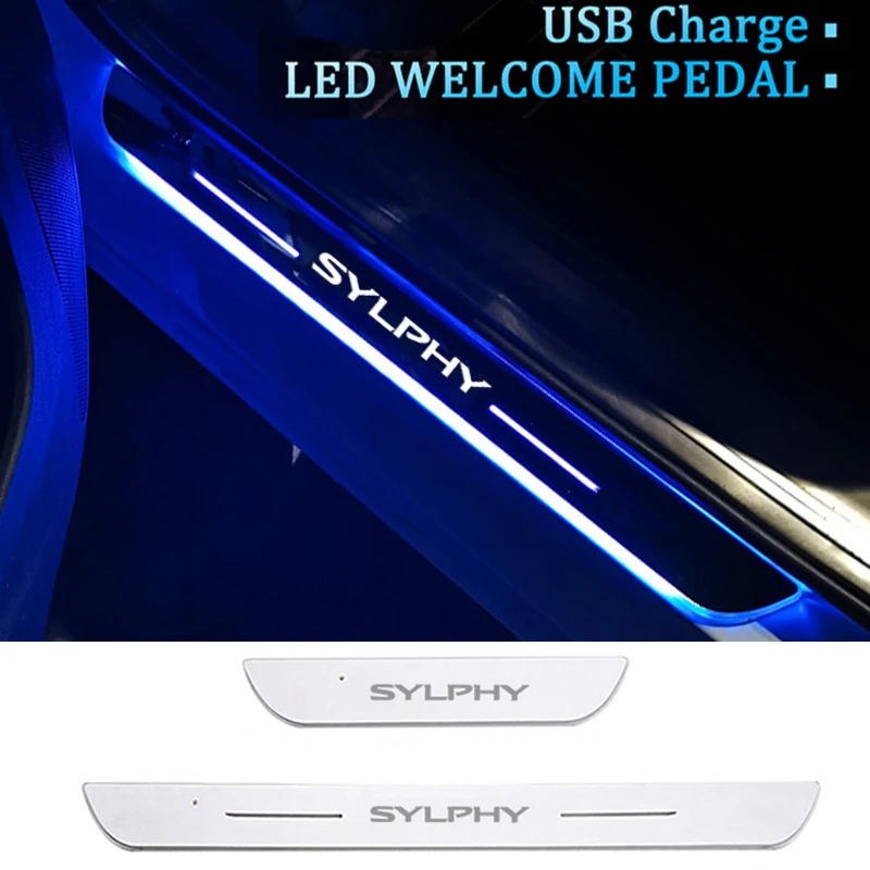 

Подвижная автомобильная Педаль USB для Nissan Sylphy, акриловая дорожка, передний и задний порог, аксессуары для декоративных полос